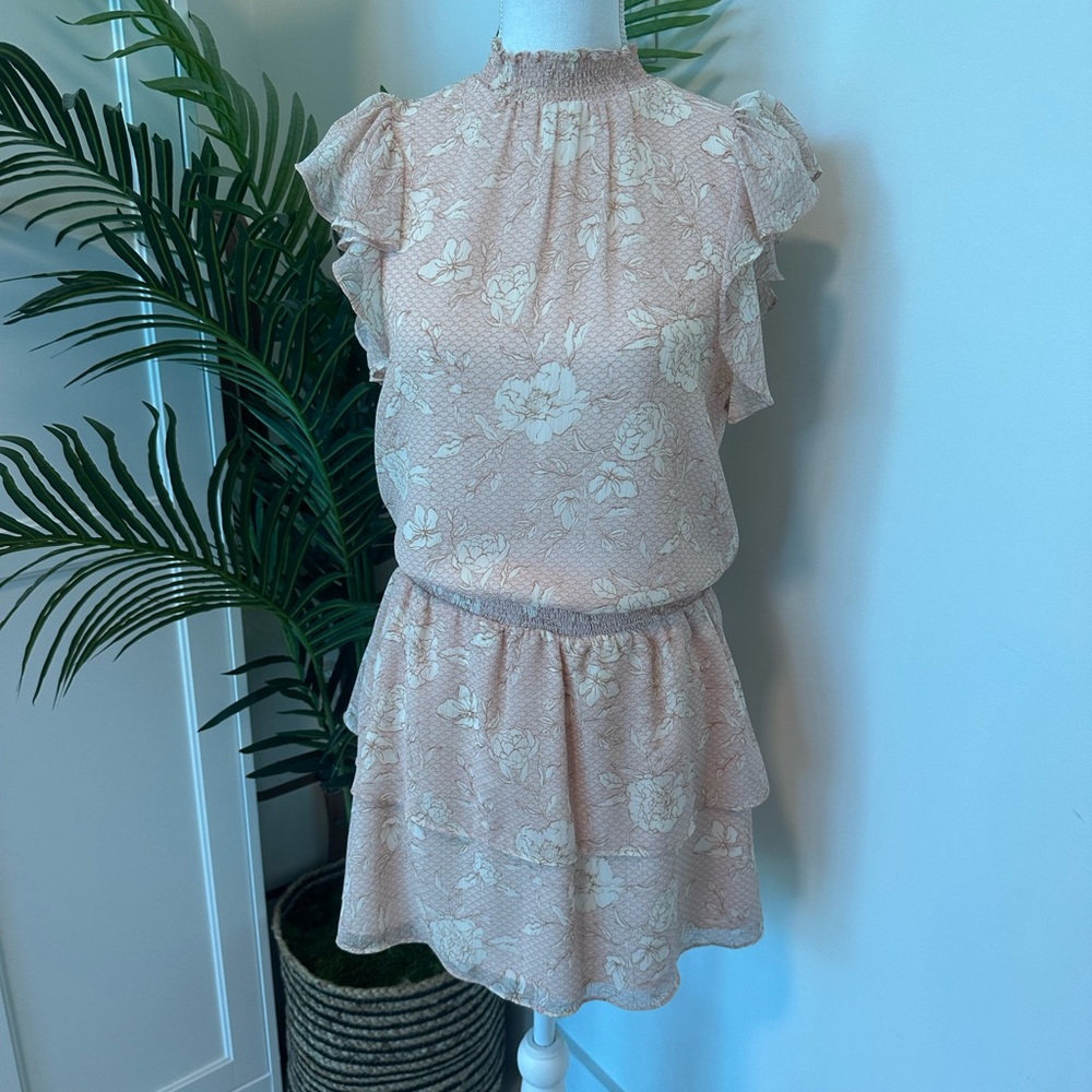 Express Floral Lace Ruffle Dress